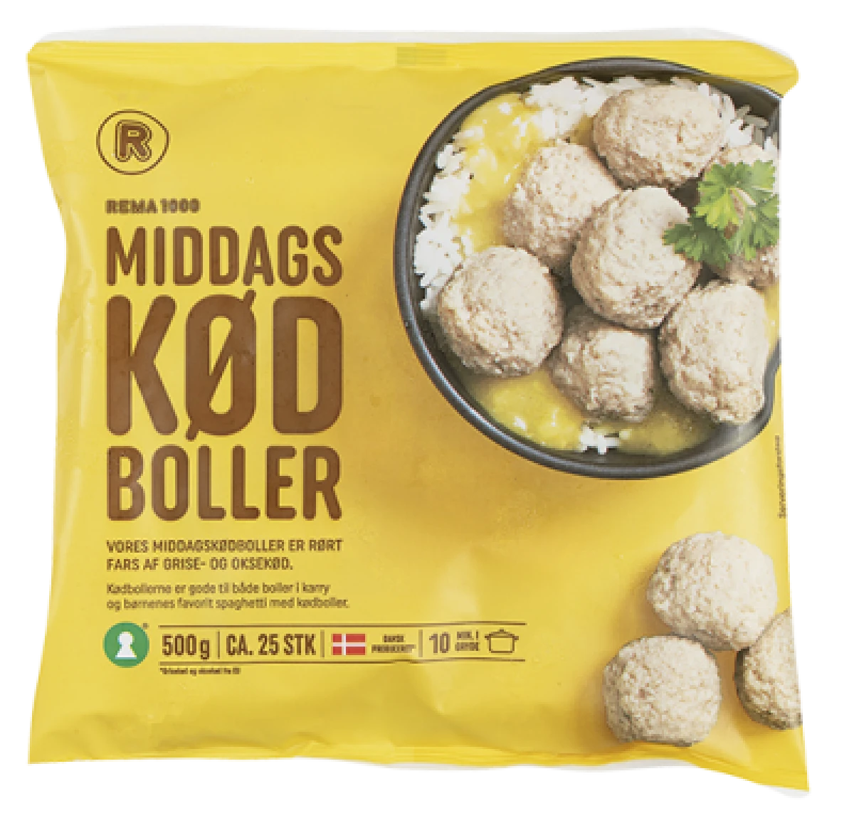 MIDDAGSKØDBOLLER, 500 GR. / REMA 1000