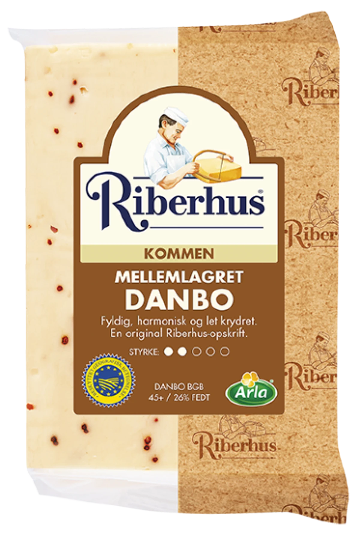 Riberhus, Danbo skæreost mellemlagret m. kommen 45+