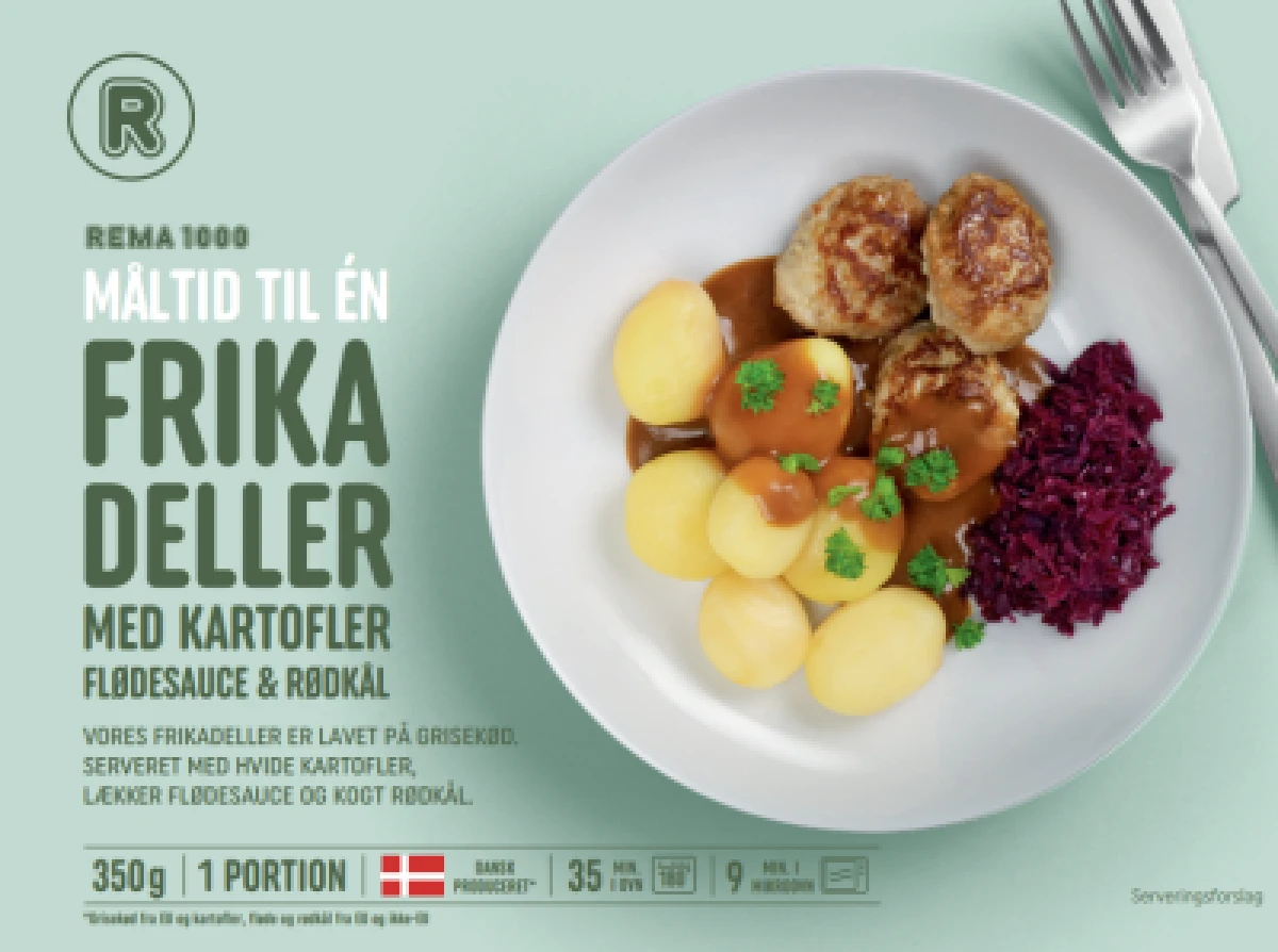 REMA 1000 Frikadeller med rødkål