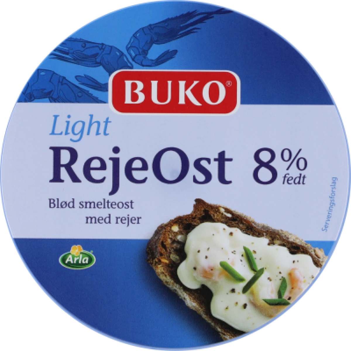 Buko, Smøreost m. rejer 8% fedt