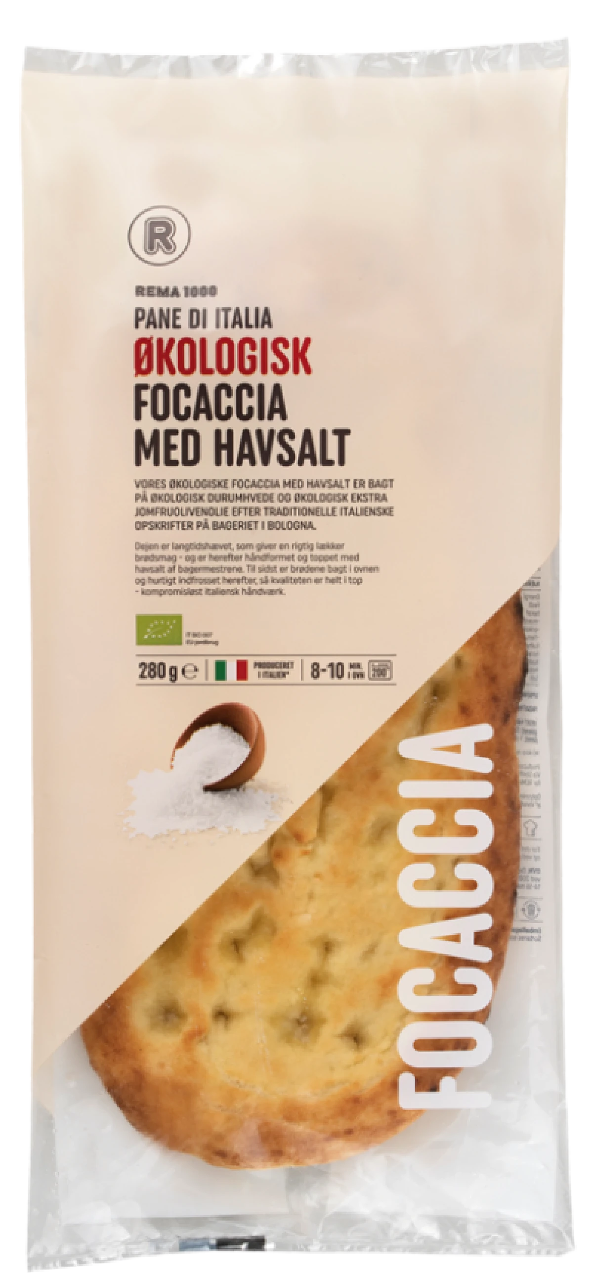 Pane di Italia Focaccia med Havsalt Øko