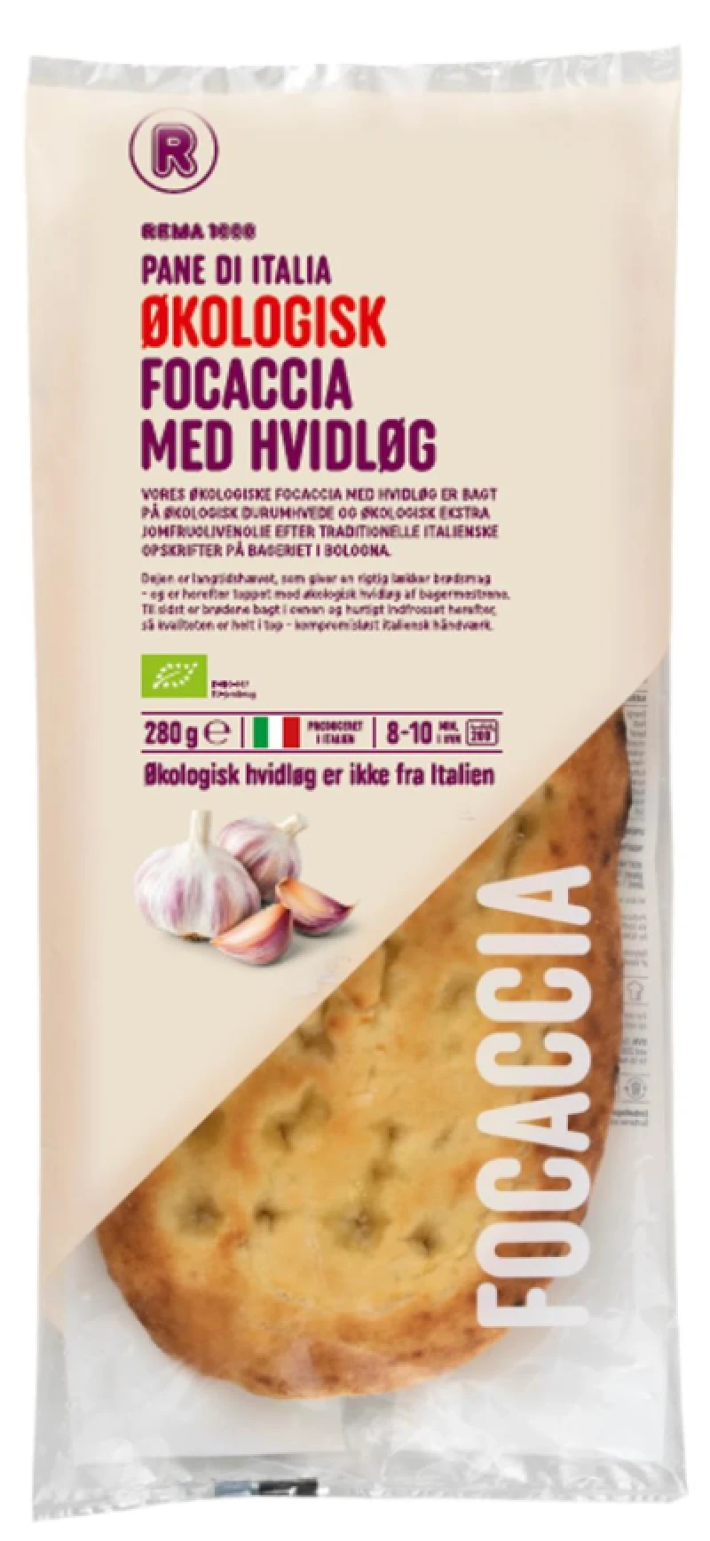 Pane di Italia Focaccia med Hvidløg Økologisk