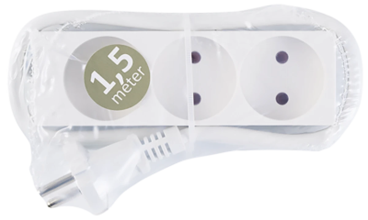 Forlængerledning 1,5 m 3 Udtag