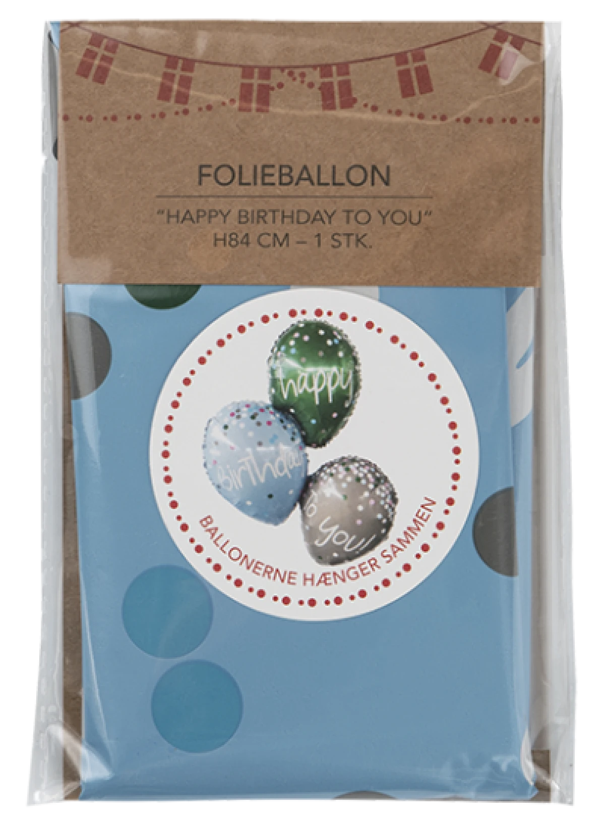 Folieballon Happy Birthday Grøn H84 cm