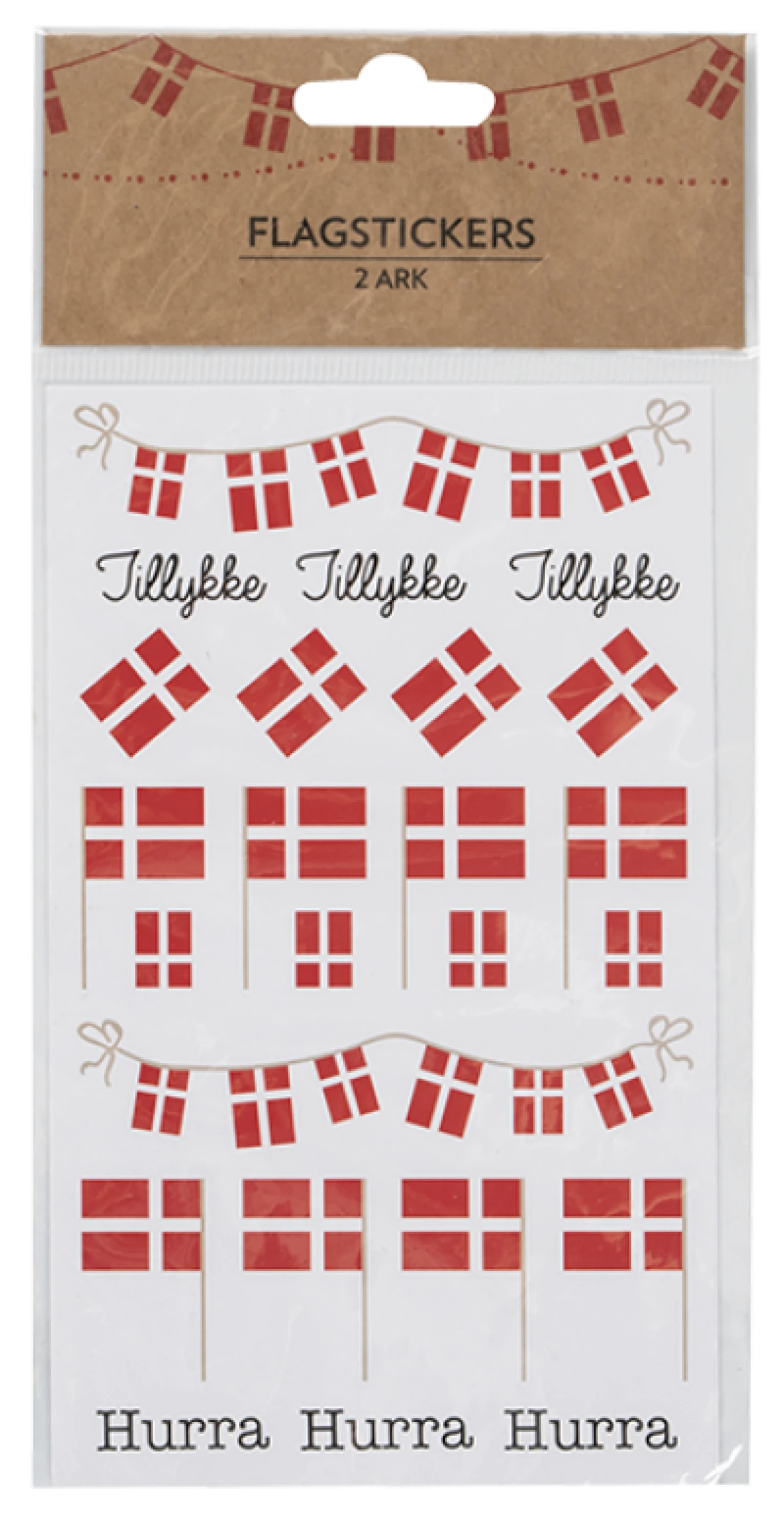Flagstickers pose med 2 ark