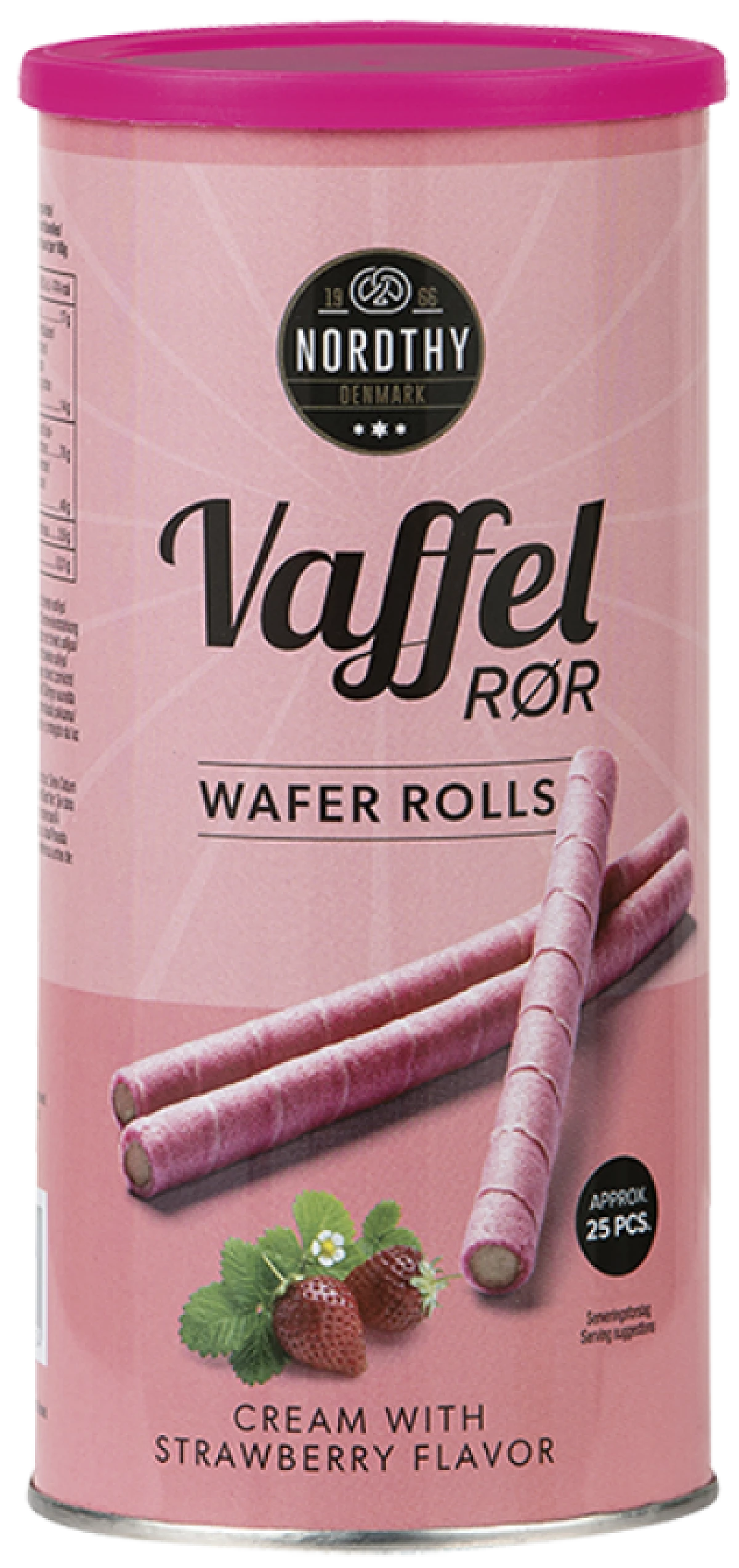 VAFFELRØR, 250 GR. / JORDBÆR