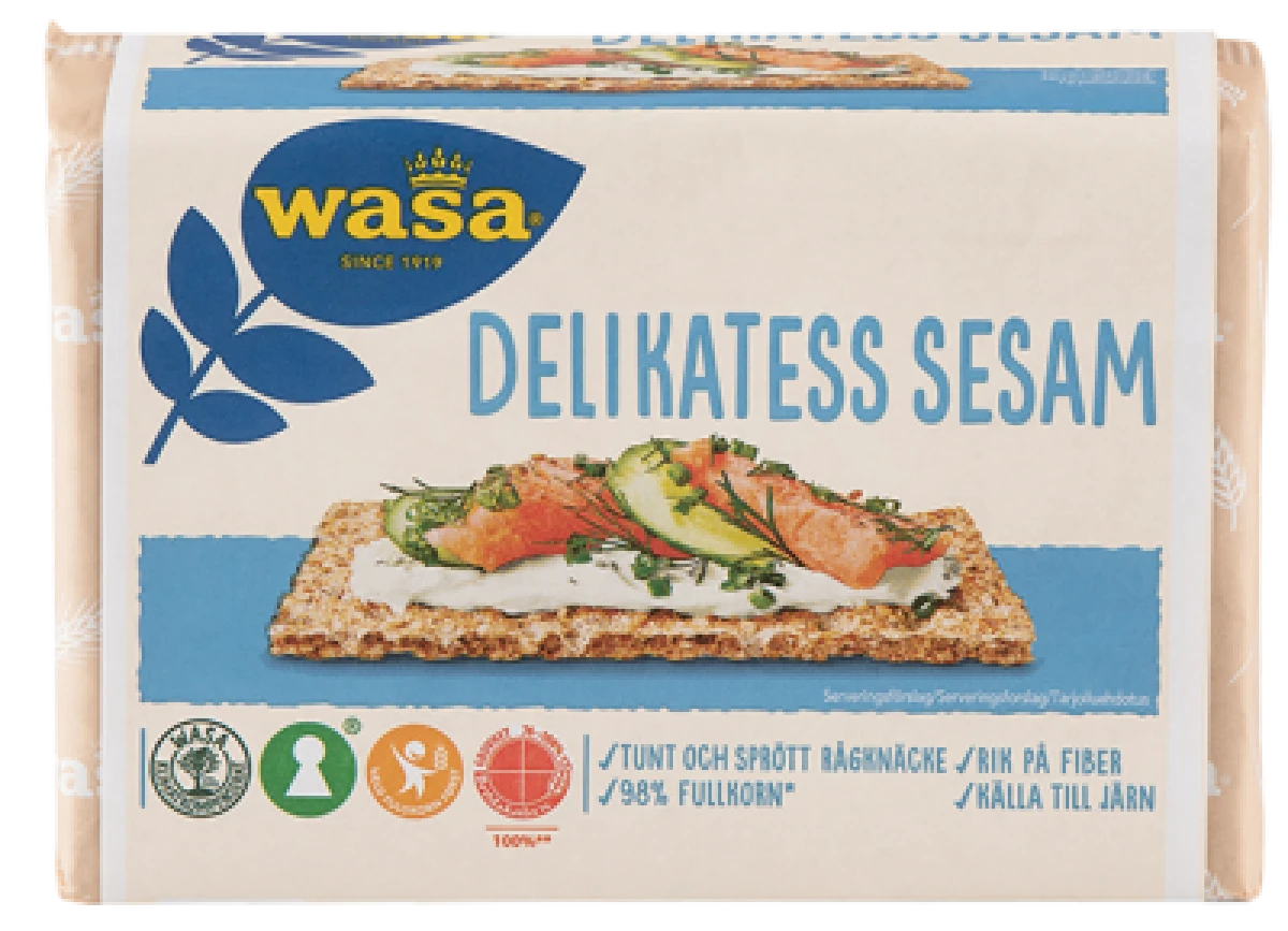 Knækbrød m. sesam, Wasa Delika