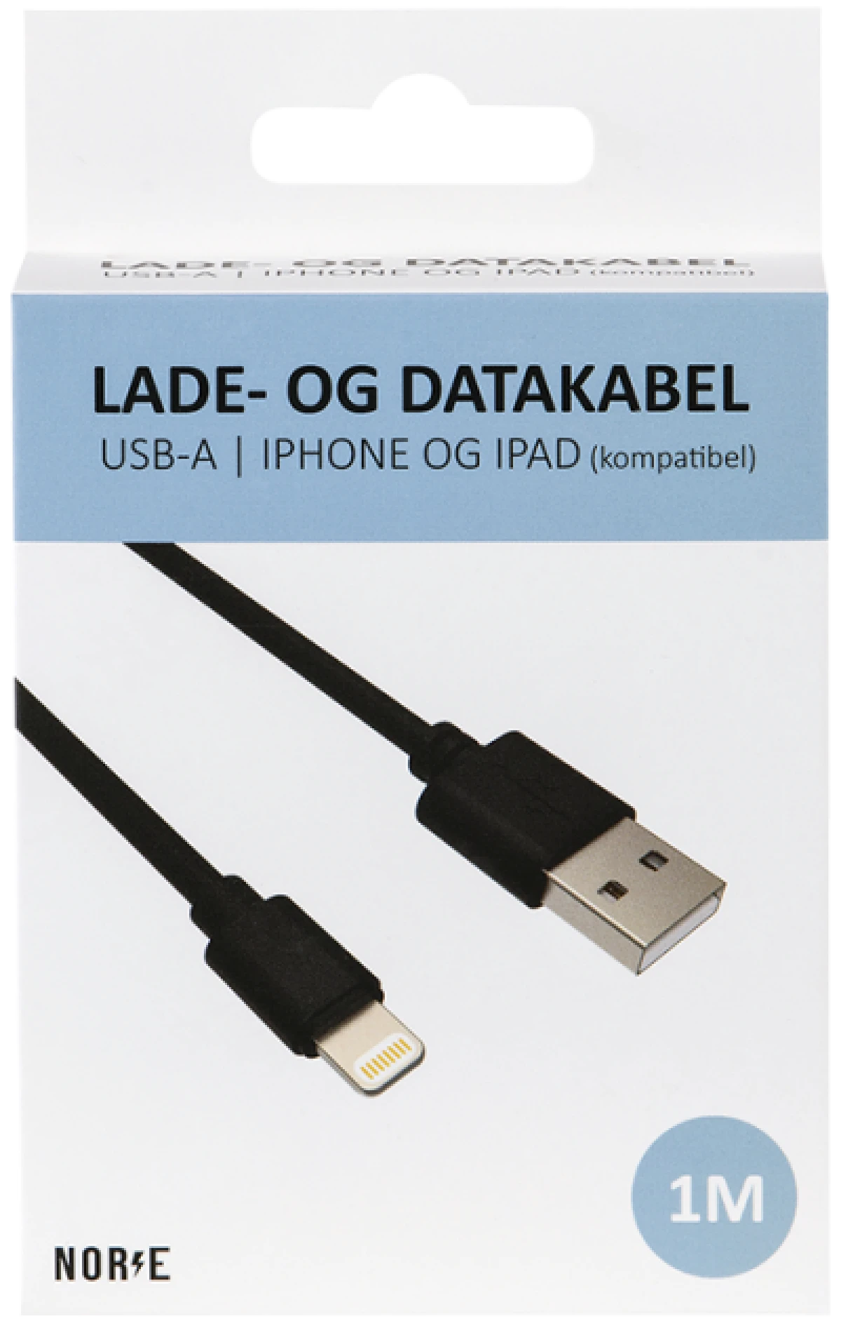 USB-A til iPhone Ladekabel 1 m