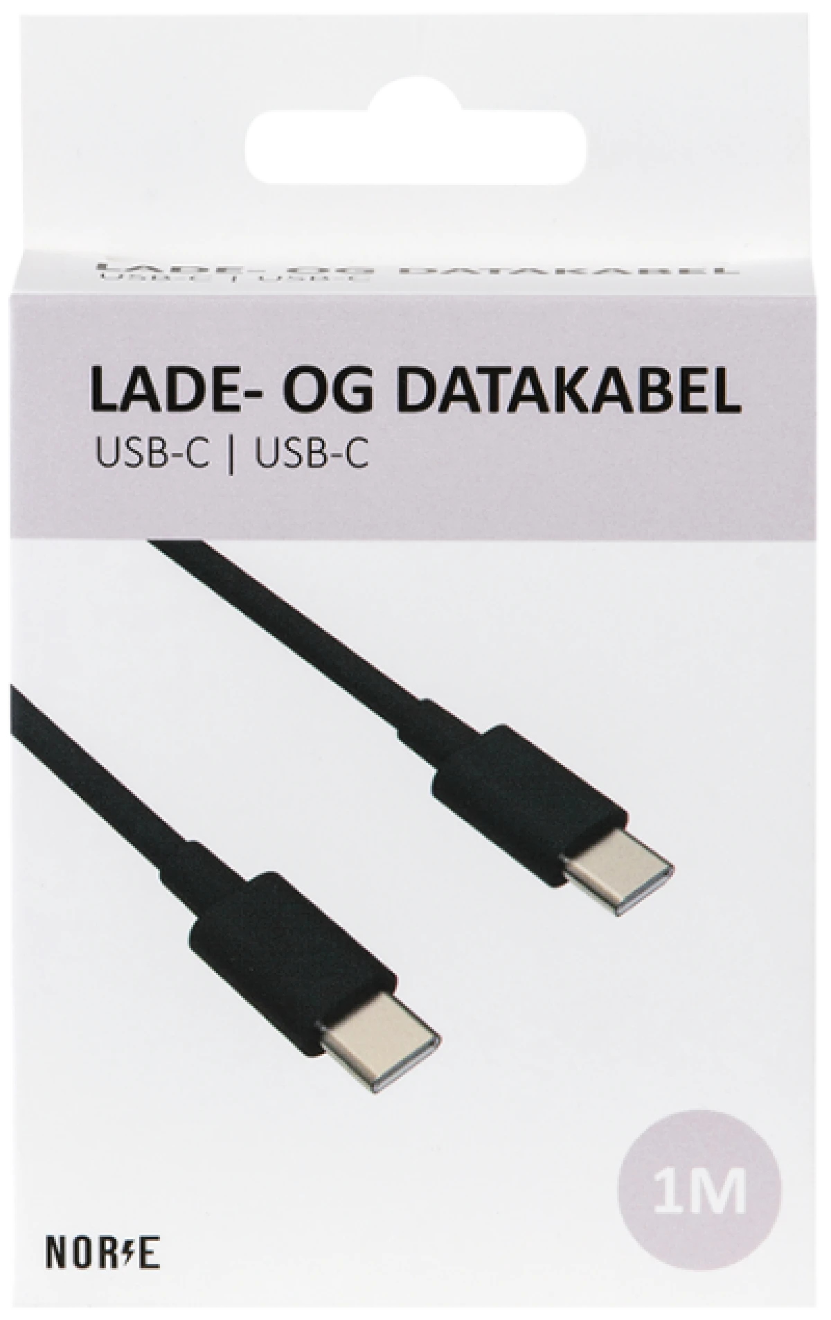Ladekabel USB-C til USB-C 1 m Sort