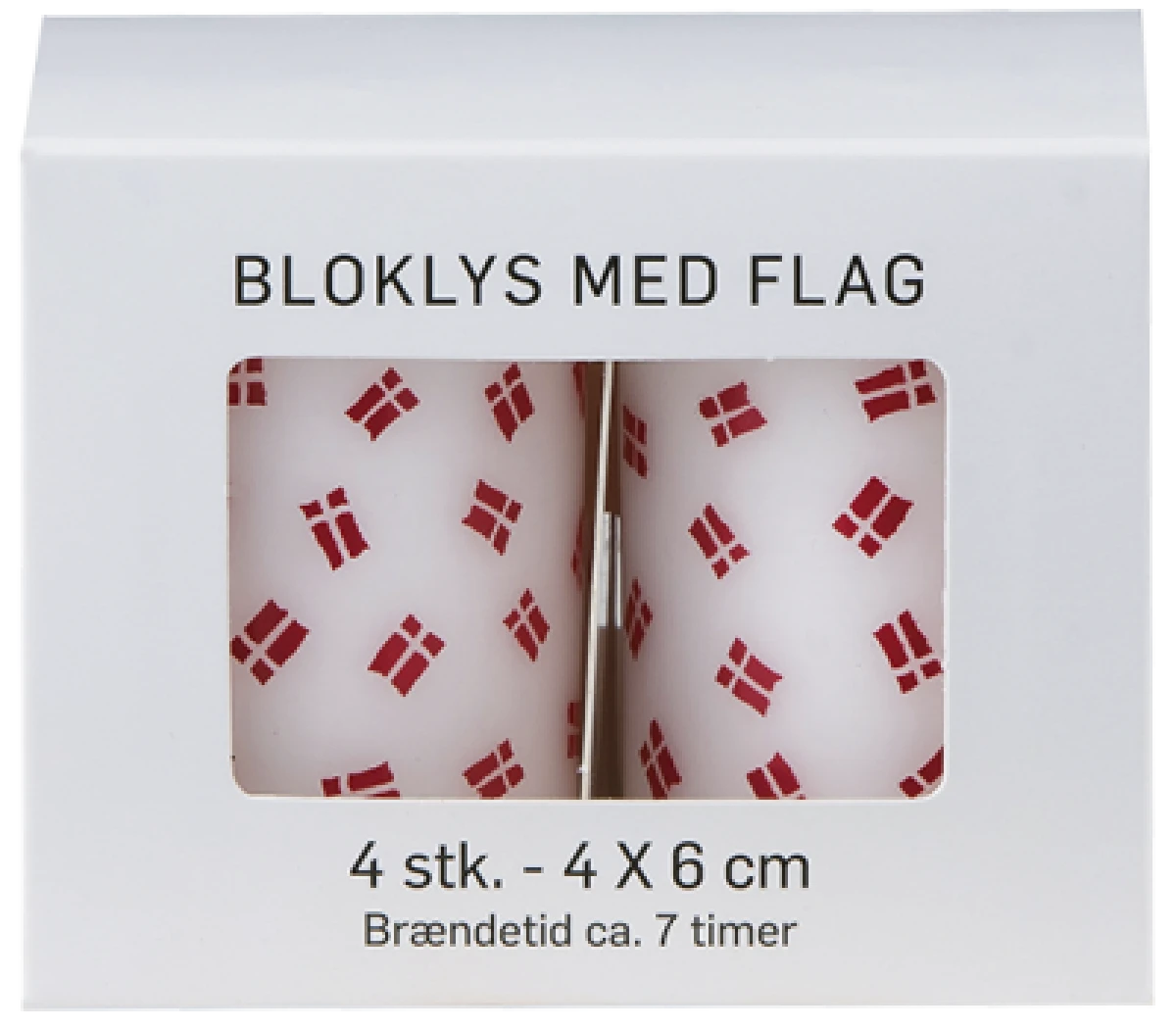 Mini Lys med Flag 4 x 6 cm