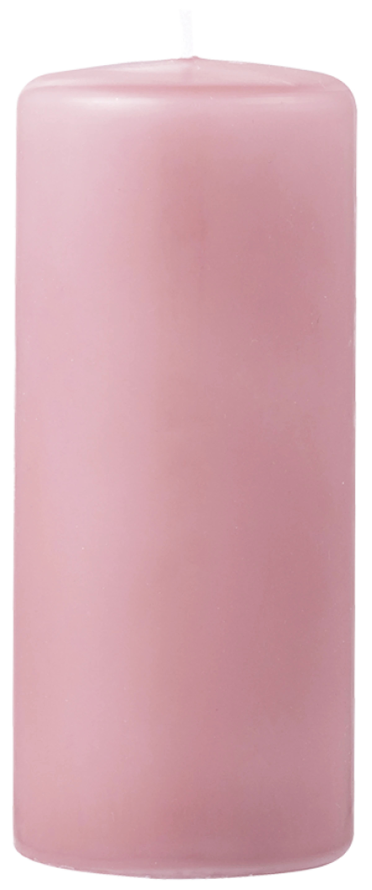 Gammel Rosa Bloklys Ø6,8x16 cm