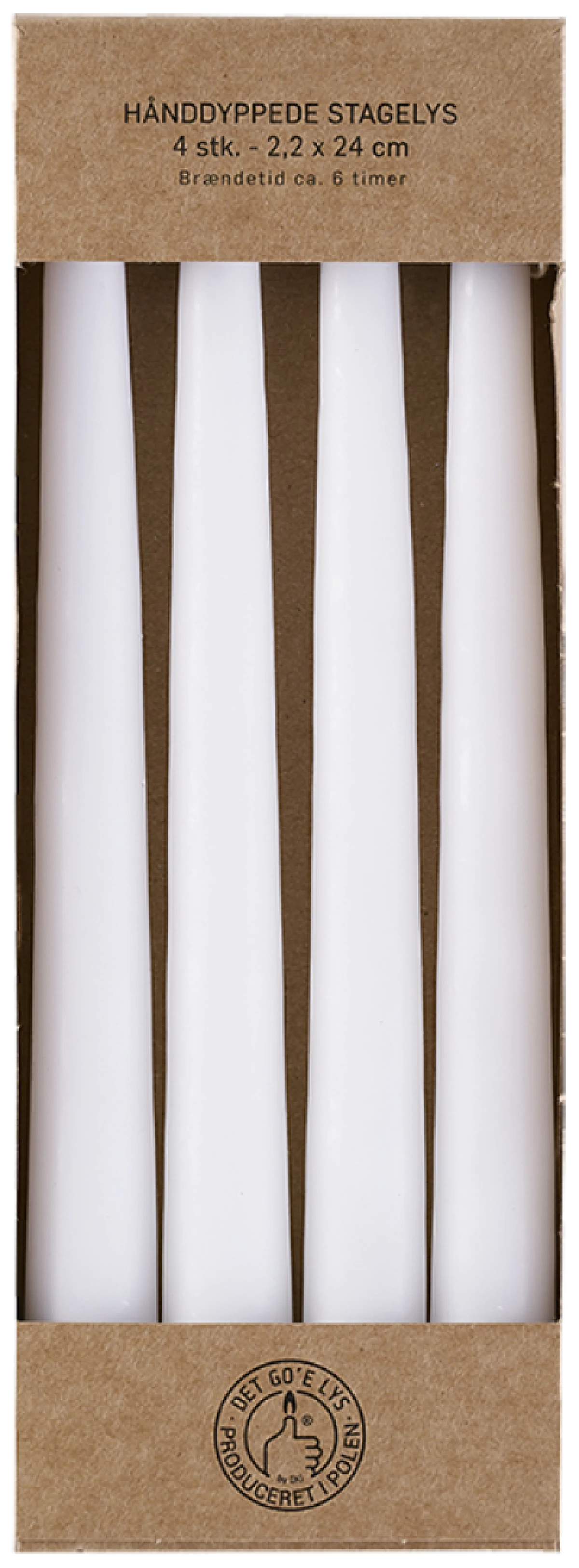 Hånddyppede Lys Hvid