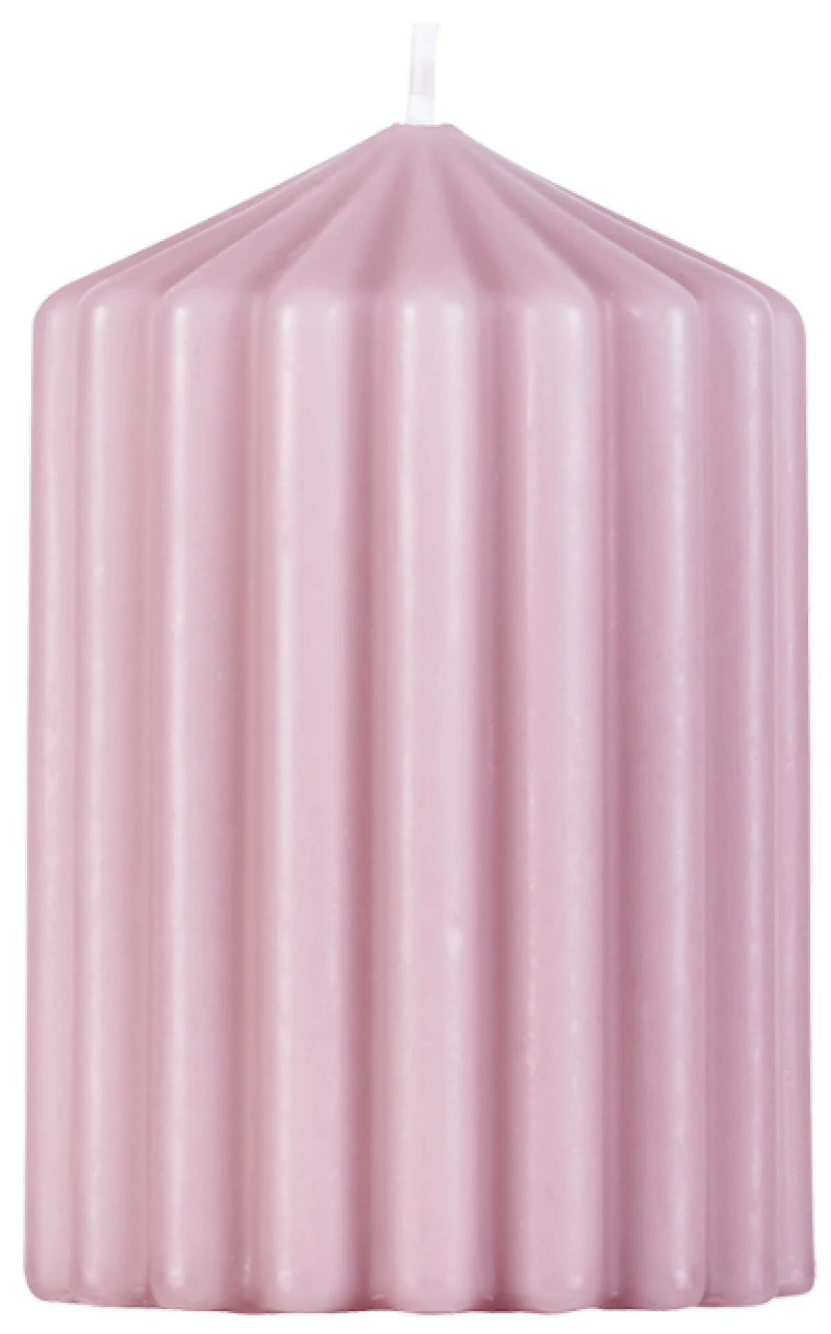 Rillet Bloklys Rosa Ø6,8x10 cm