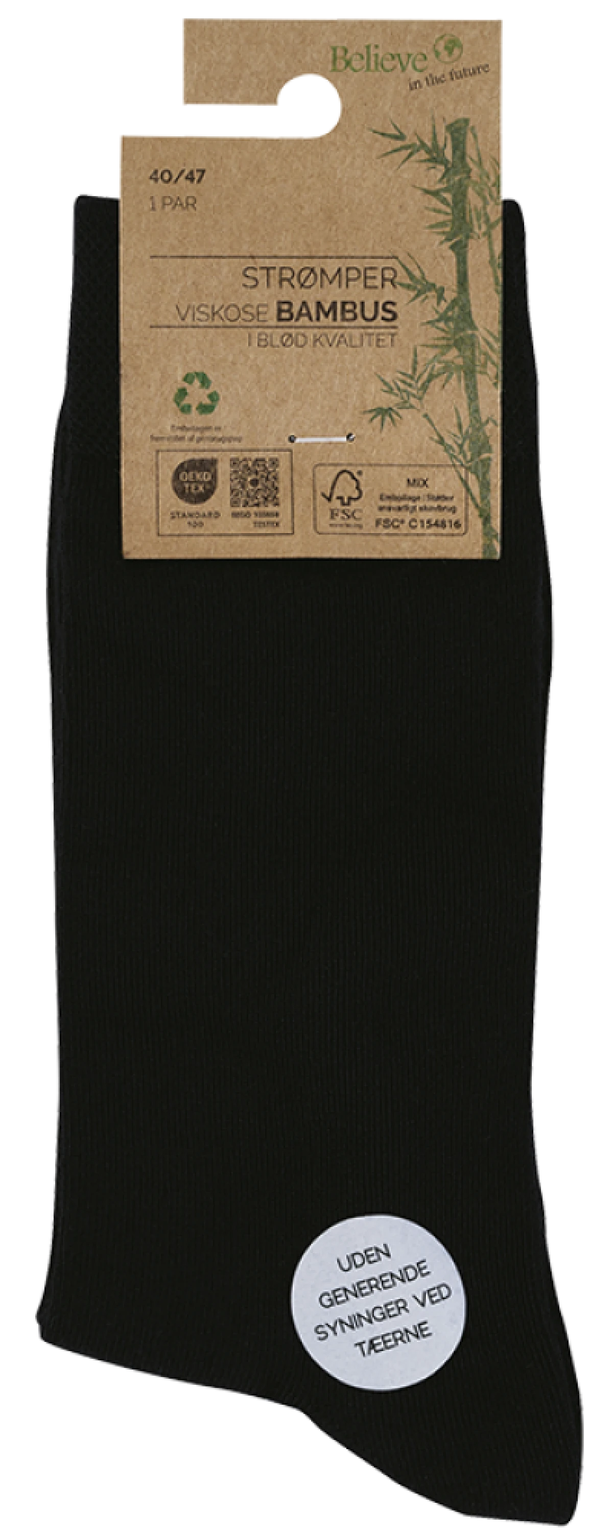 Bambus Strømper 1 par str. 40-47
