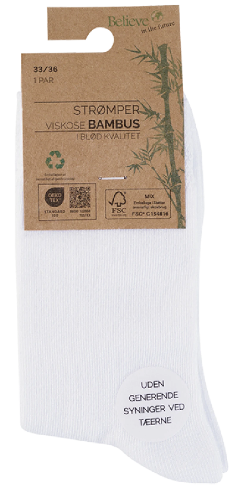 Strømpe hvid