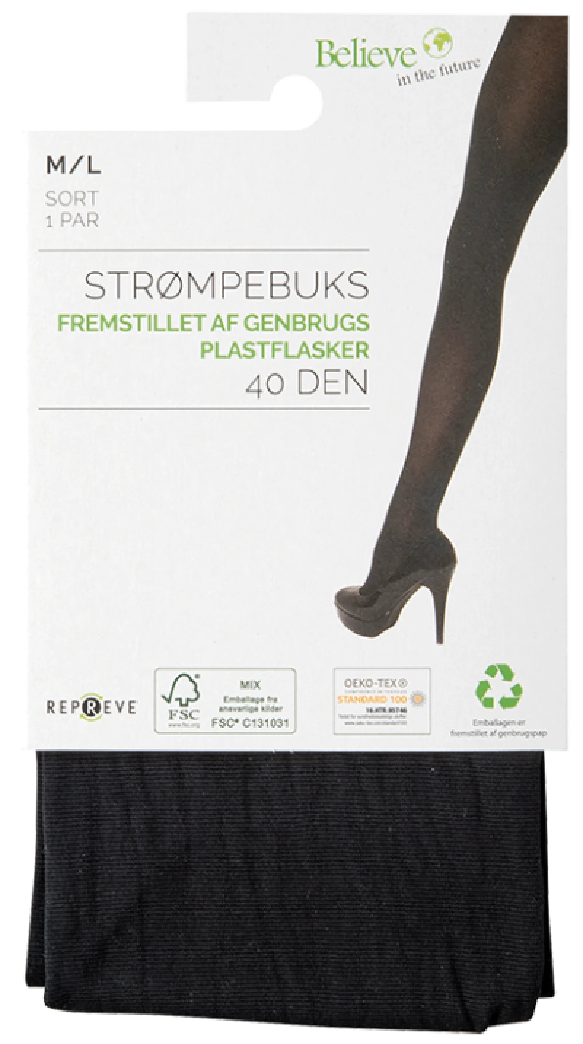 Repreve Strømpebuks M/L 40 Denier 1 par