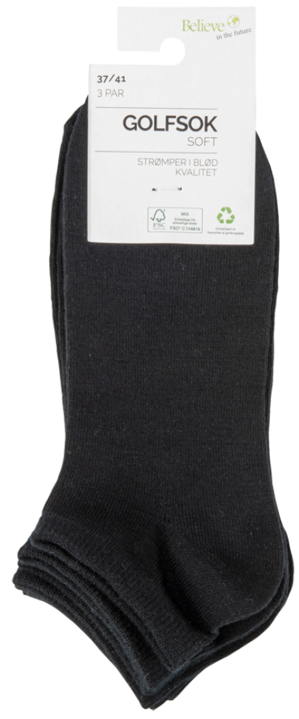 Dame Golf Sok 3 par str. 37-41 sort