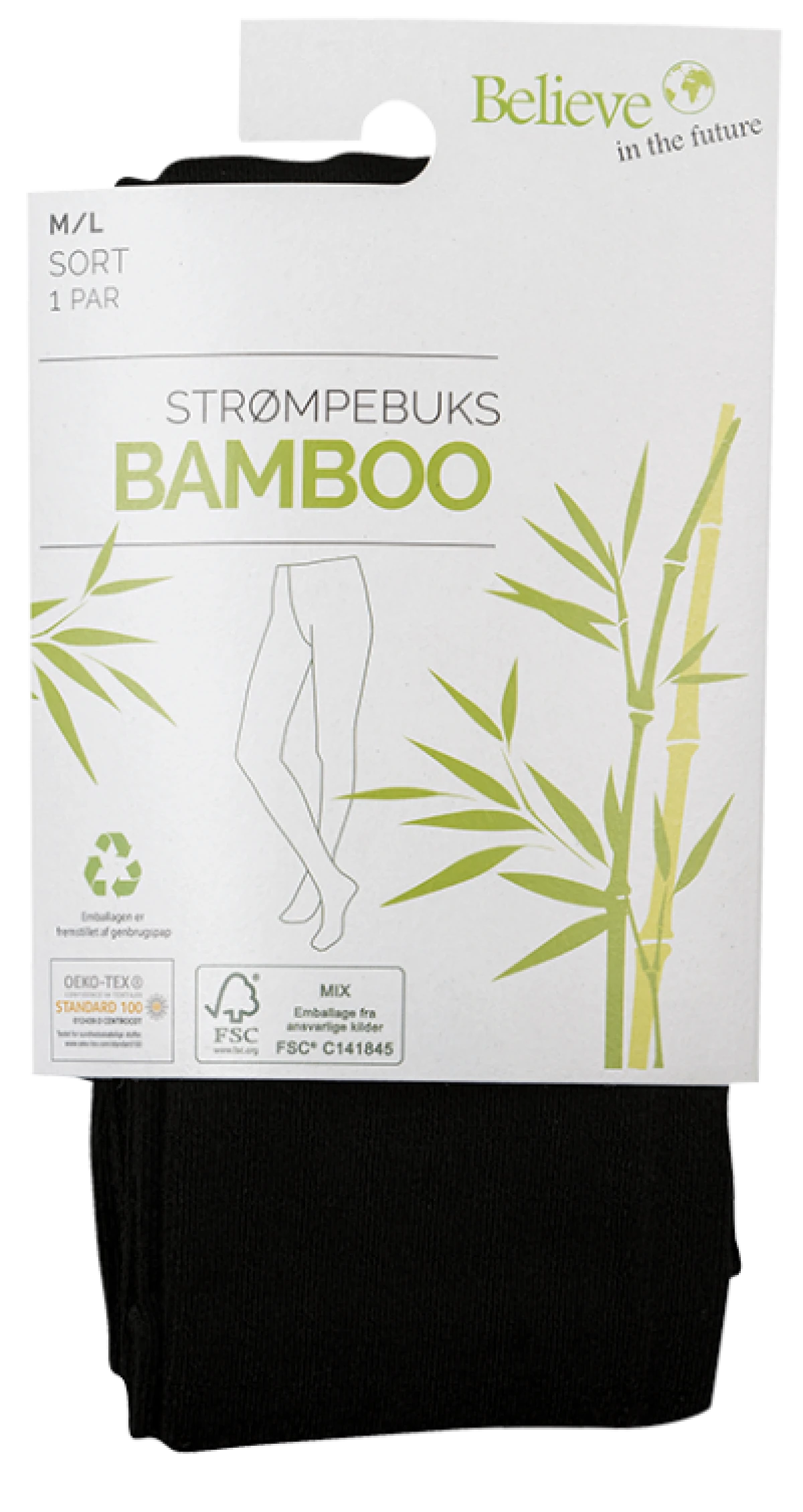 Strømpebuks bambus/viskose str. M/L 1 par