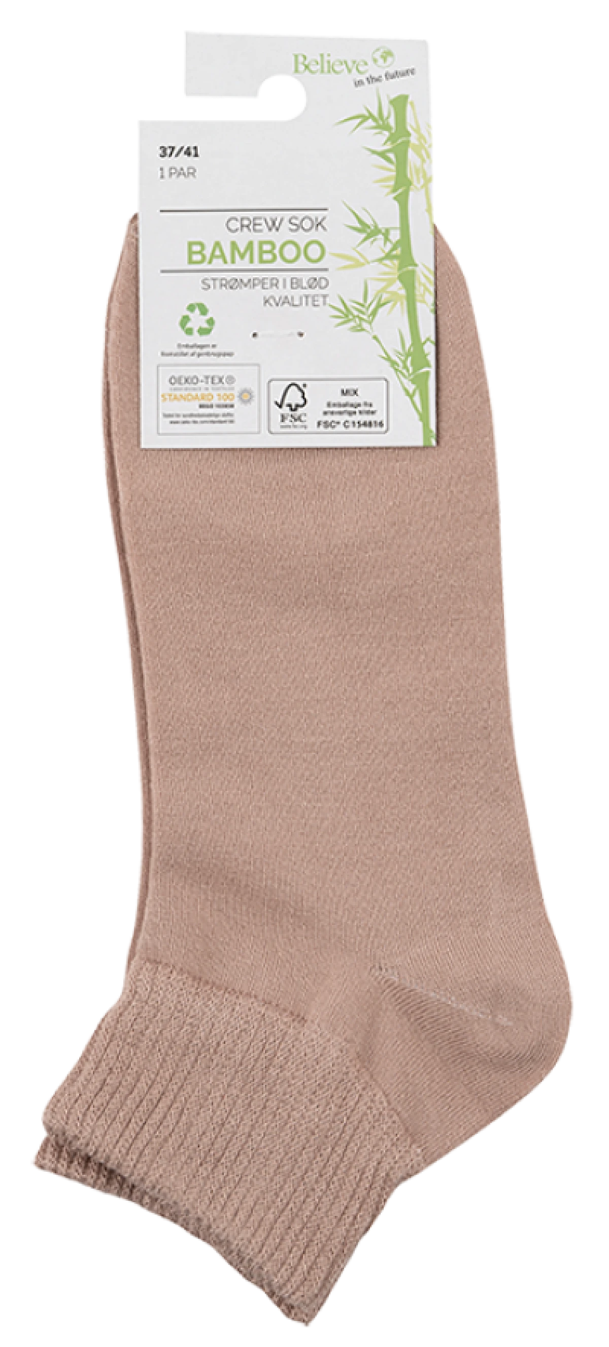 Crew Strømpe Mode Bamboo 37-41 1 par