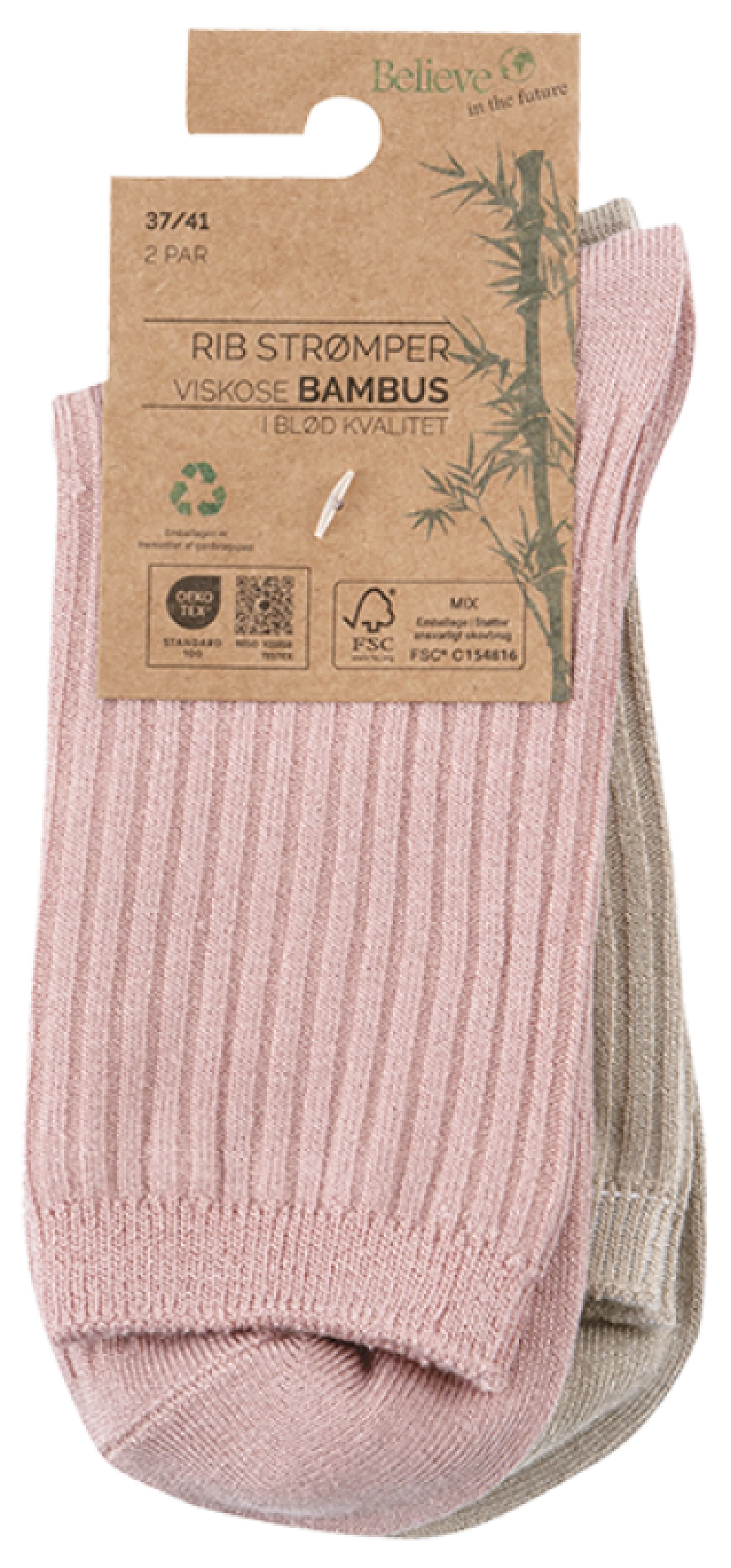 Bamboo Mode Rib Strømpe 37-41