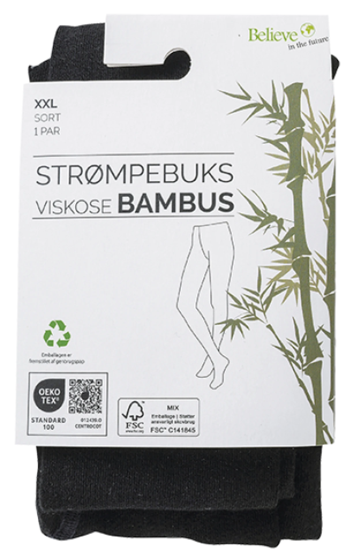 Strømpebuks Bambus/Viskose XXL 1 par