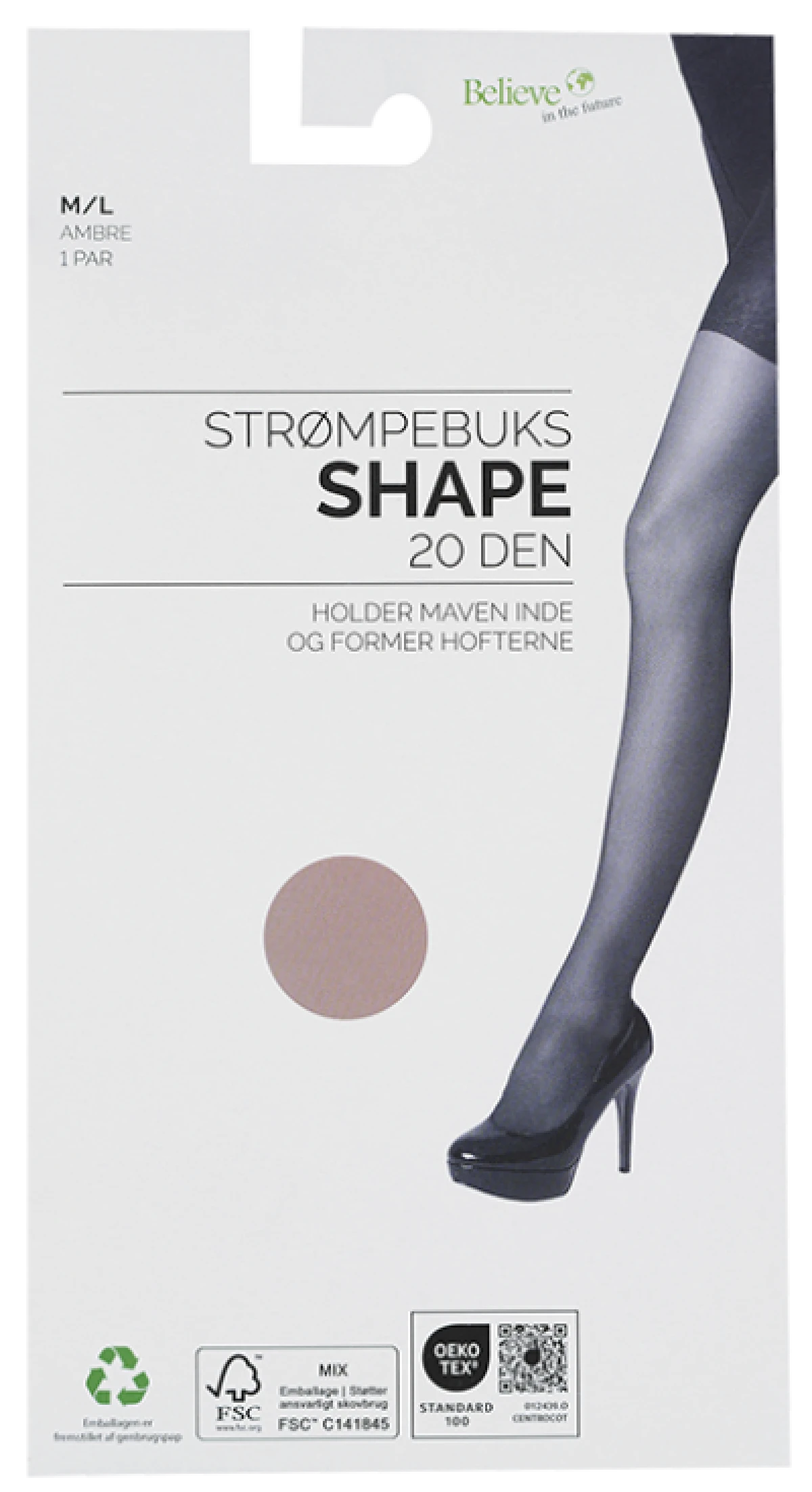 SHAPE Strømpebuks str. M/L Ambre