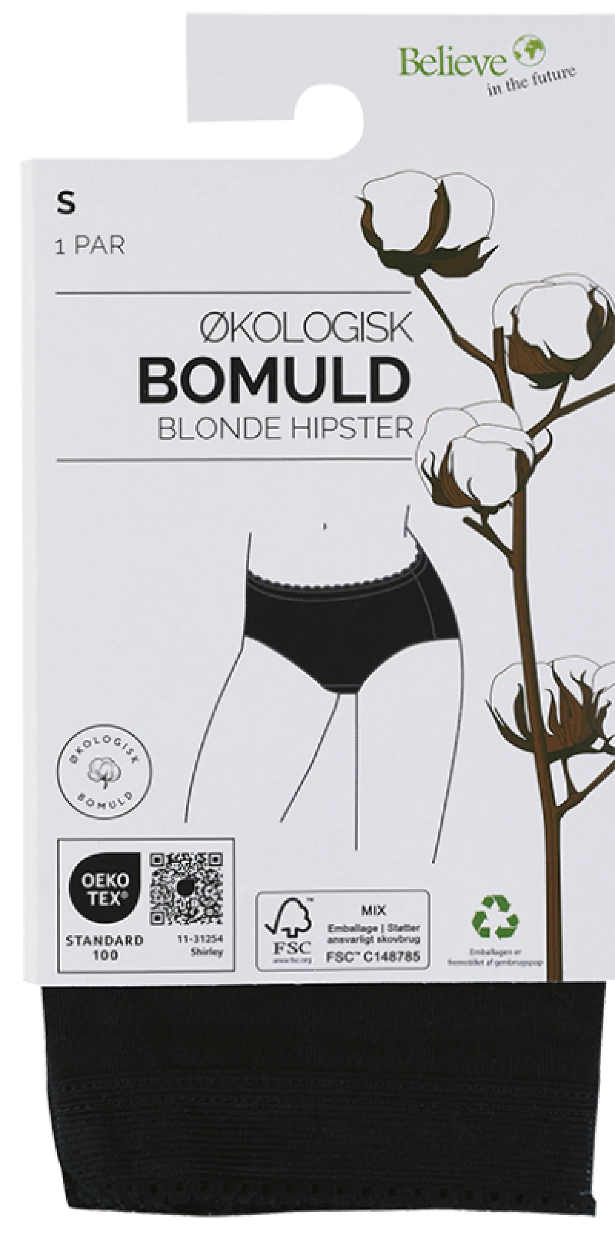 Organic Hipster Str S Sort
