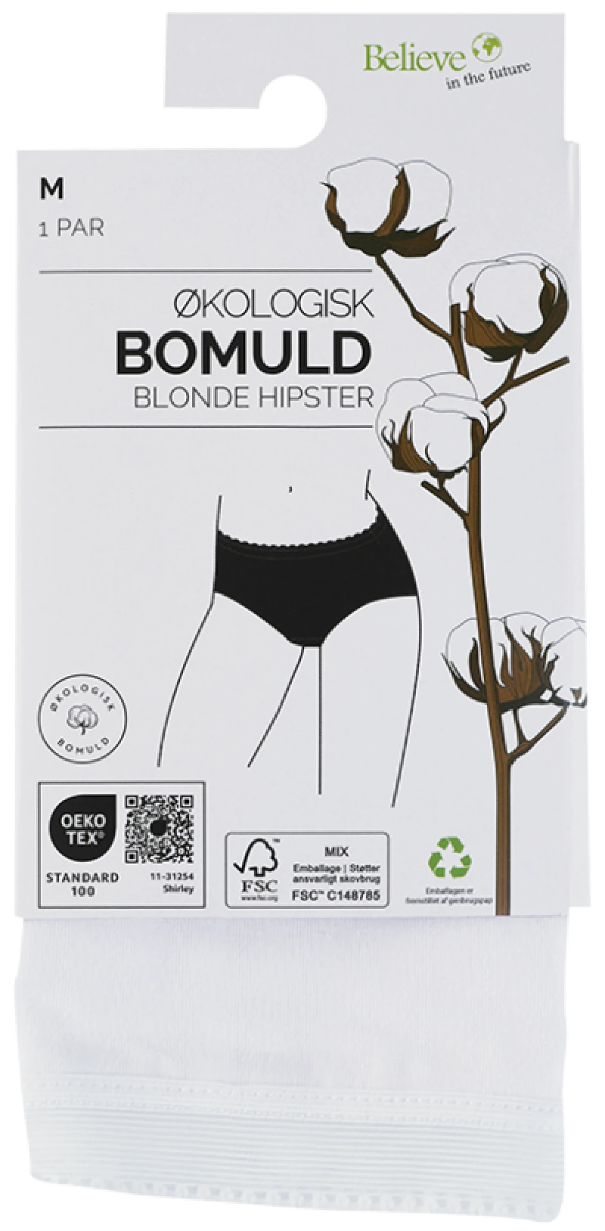 Organic Hipster Trusser Hvid M