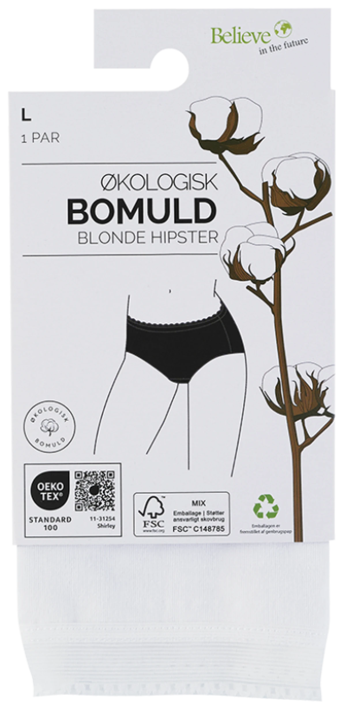 Organic Hipster Underbukser Str. L