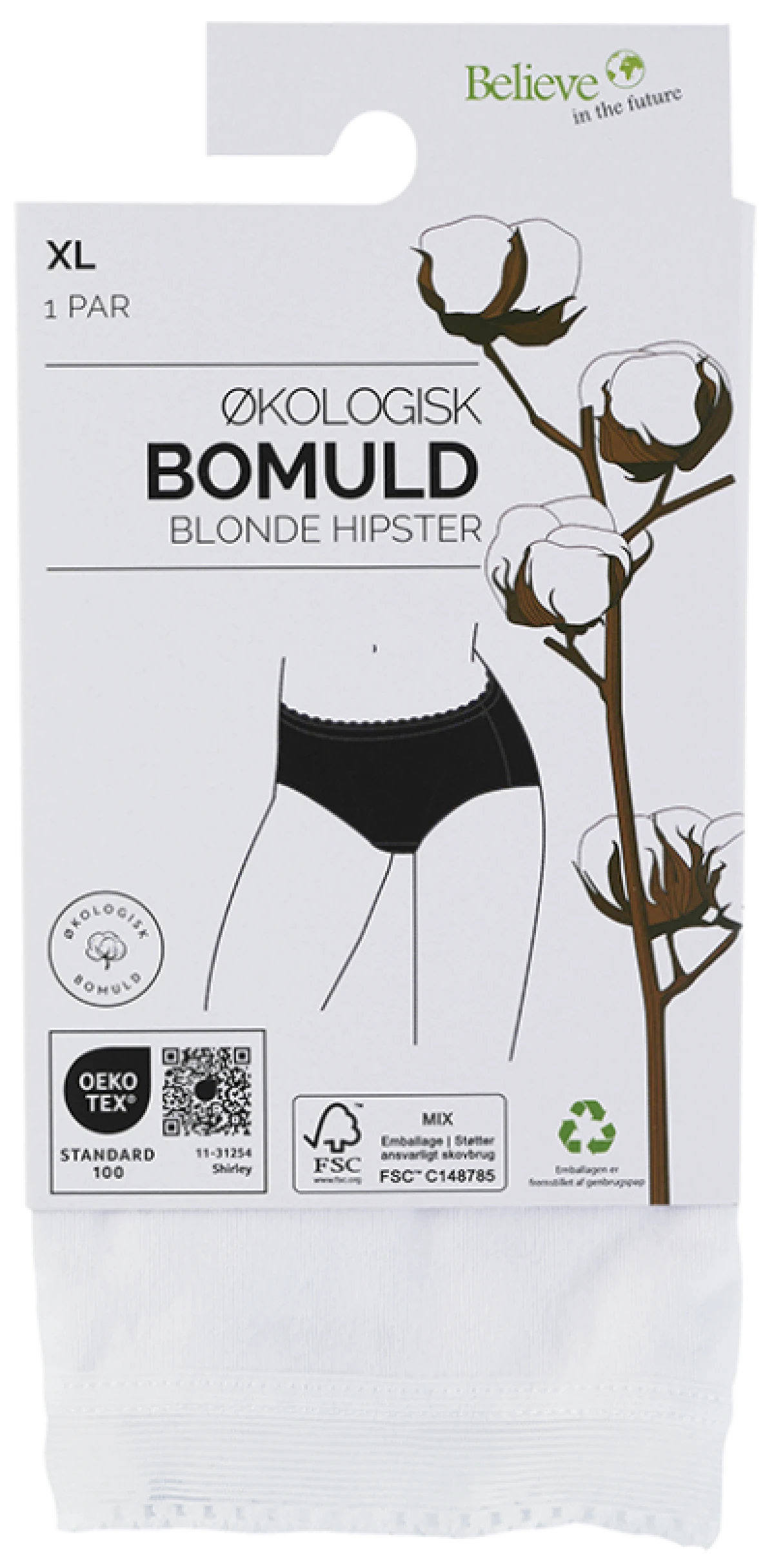 Organic Hipster Underbukser XL Hvid