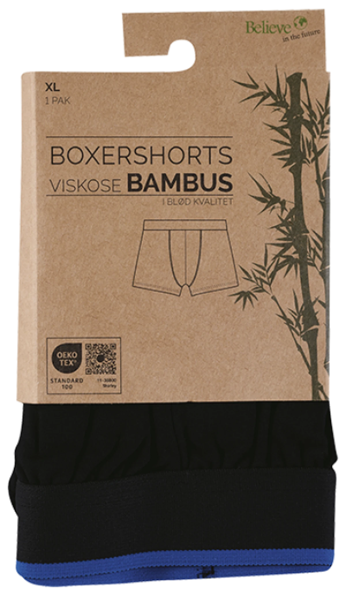 Boxer Str. XL Viskose Bambus Sort