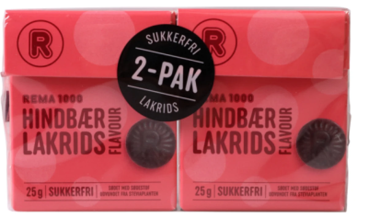 Rema 1000 Pastiller Hindbær-Lakrids