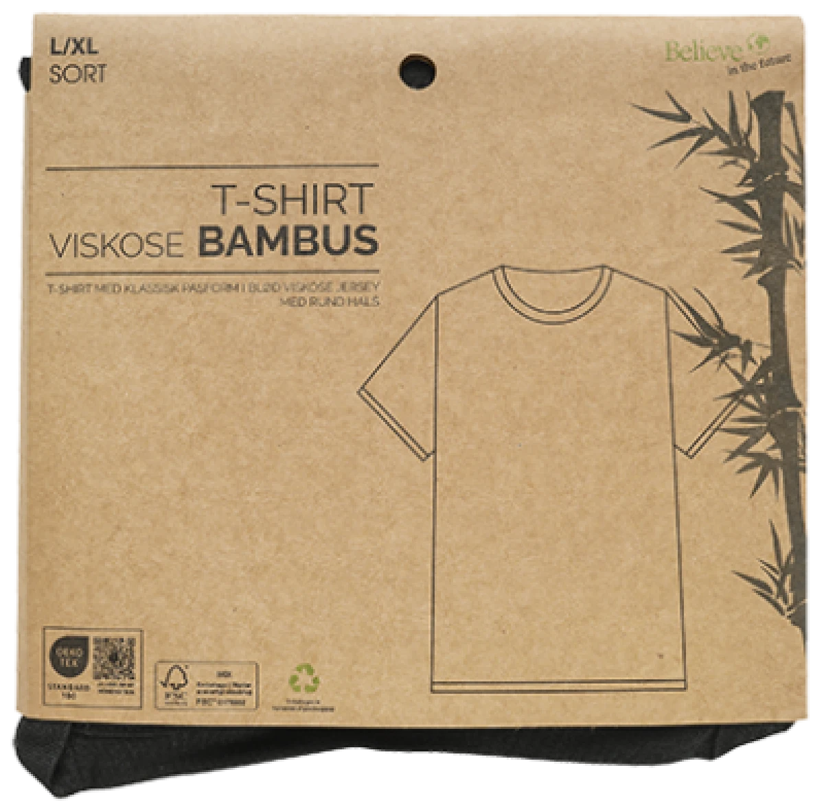 T-shirt Str. L-XL Sort