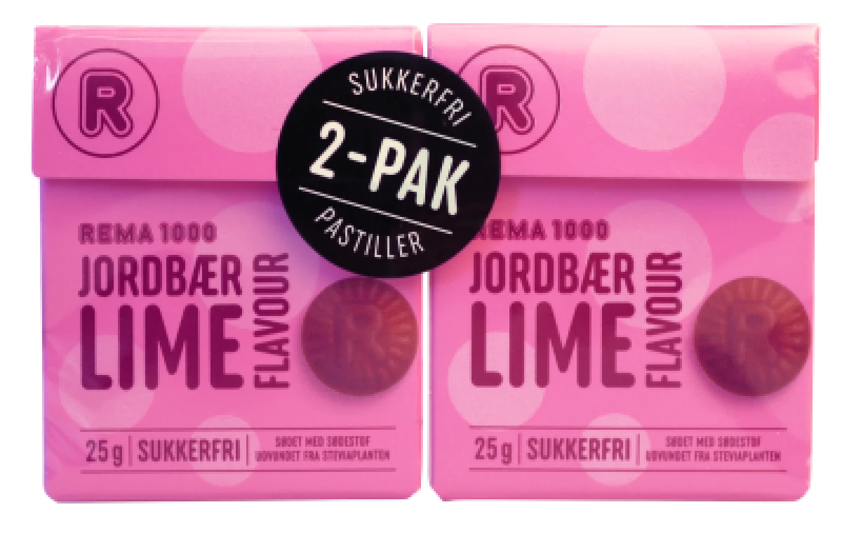 REMA 1000 Pastiller Jordbær & Lime