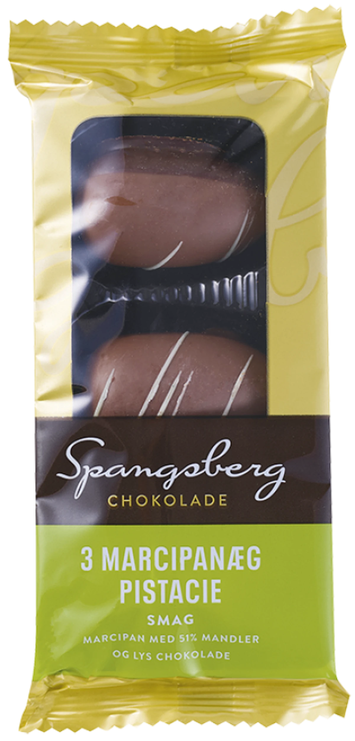 Spangsberg Chokolade, Marcipanæg m. pistaciefyld