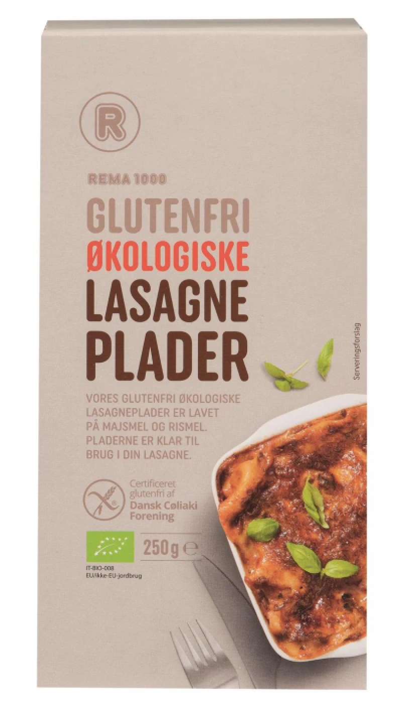 Glutenfrie øko lasagneplader